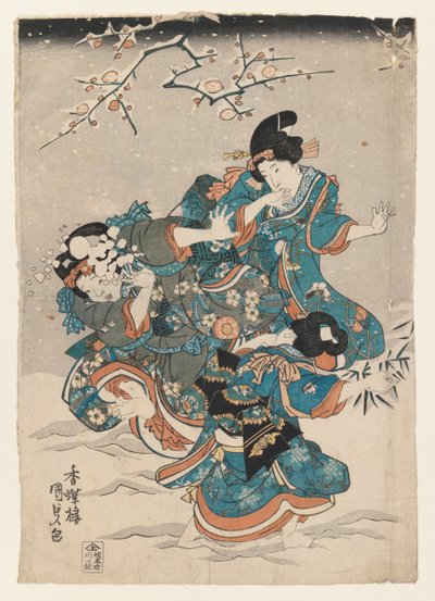 Snow Scene by Utagawa 1786 1864 Kunisada